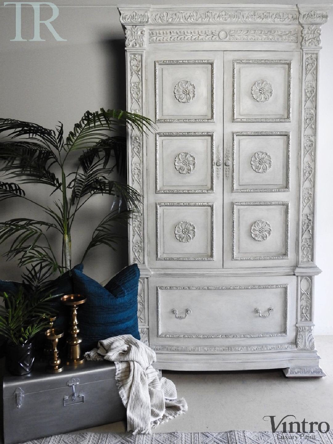 Not For Sale - Elanora : Carved Solid Mahogany Wardrobe (on hold)