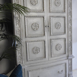 Not For Sale - Elanora : Carved Solid Mahogany Wardrobe (on hold)