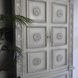 Not For Sale - Elanora : Carved Solid Mahogany Wardrobe (on hold)