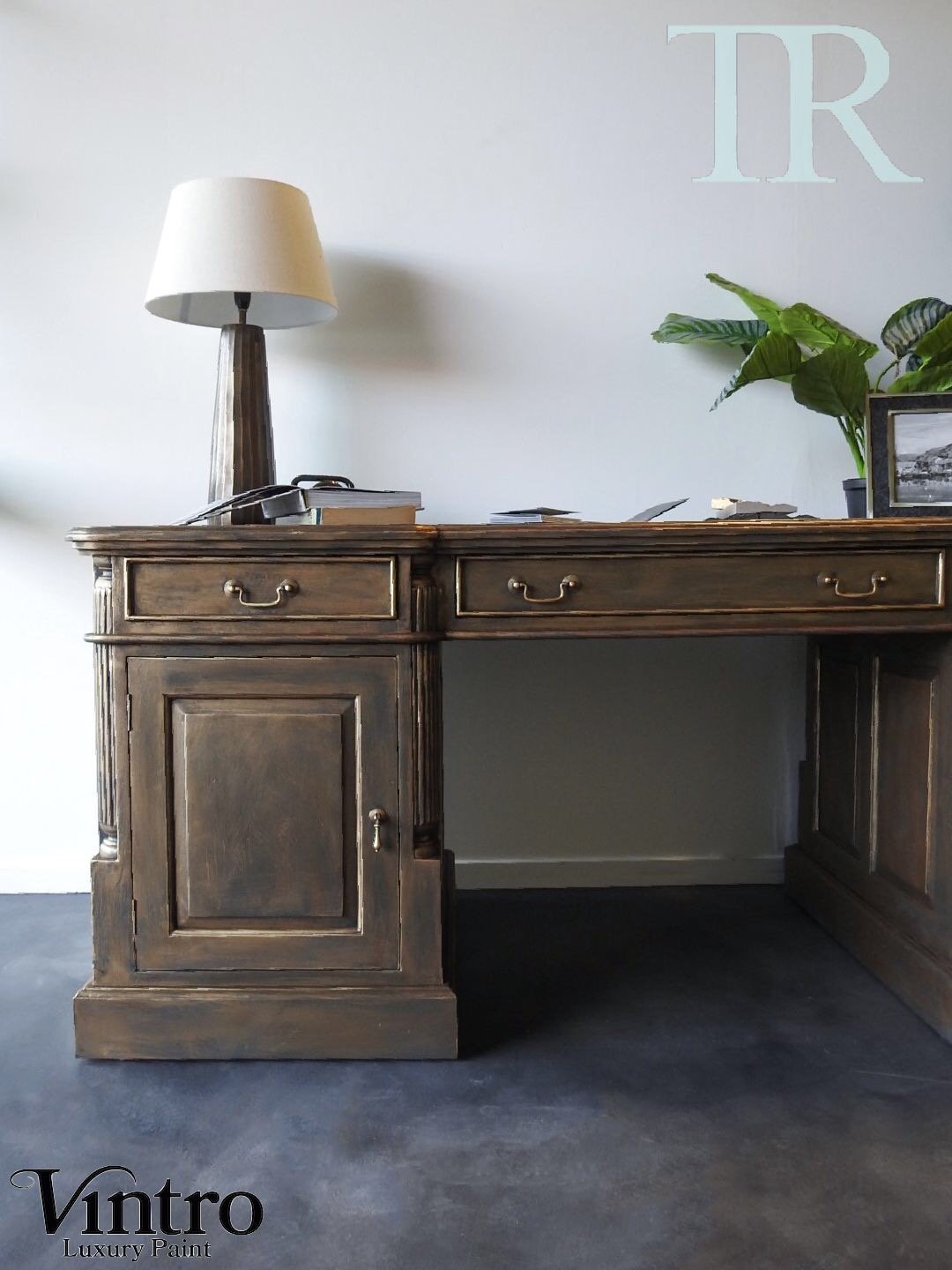 Not For Sale - Portia : Aged bronze gold partners desk