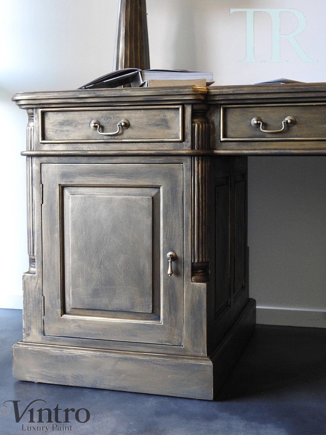 Not For Sale - Portia : Aged bronze gold partners desk