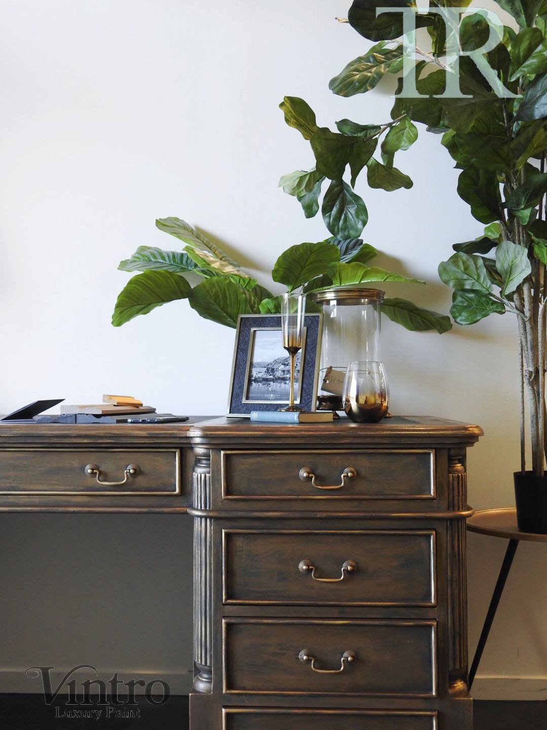 Not For Sale - Portia : Aged bronze gold partners desk