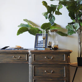 Not For Sale - Portia : Aged bronze gold partners desk