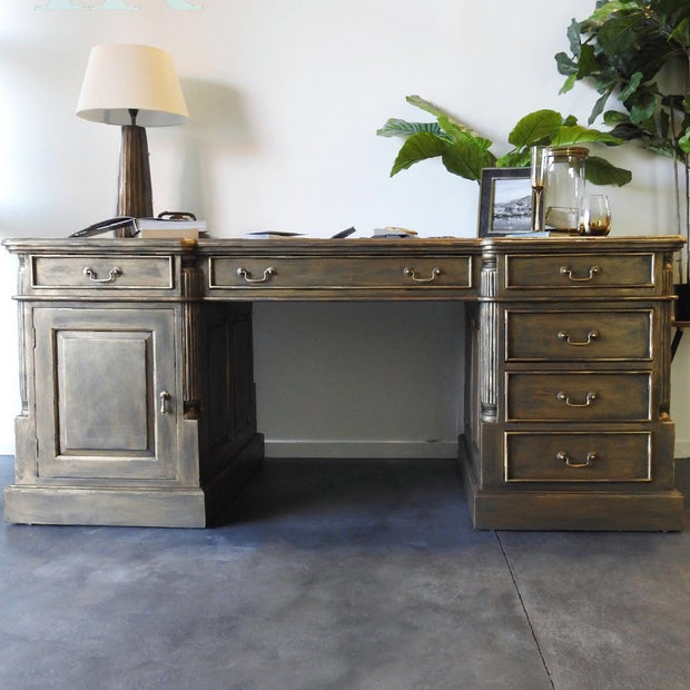 Not For Sale - Portia : Aged bronze gold partners desk