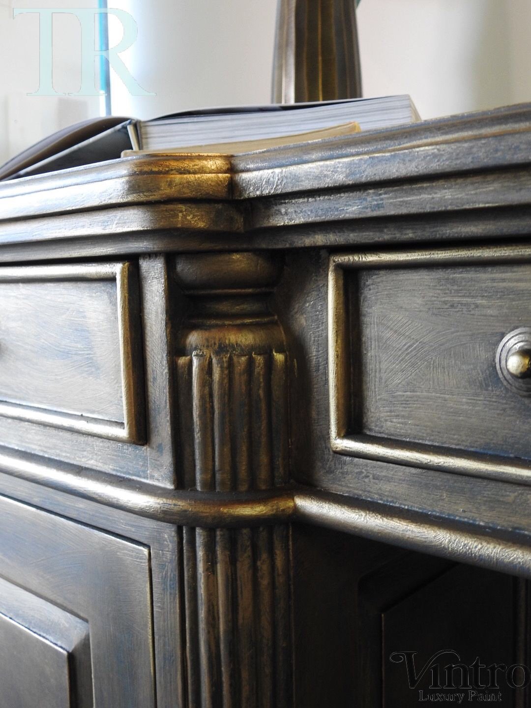 Not For Sale - Portia : Aged bronze gold partners desk
