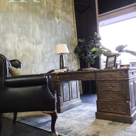 Not For Sale - Portia : Aged bronze gold partners desk