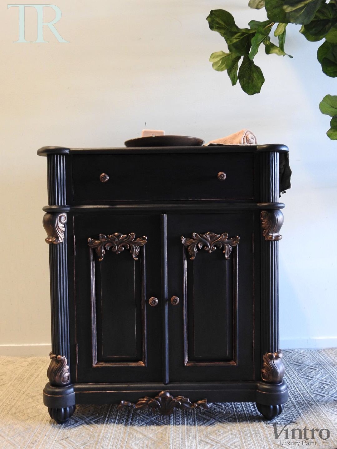 Not For Sale - Commissioned Black and Rose Gold Vanity