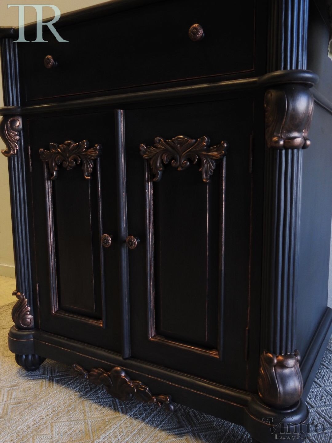Not For Sale - Commissioned Black and Rose Gold Vanity