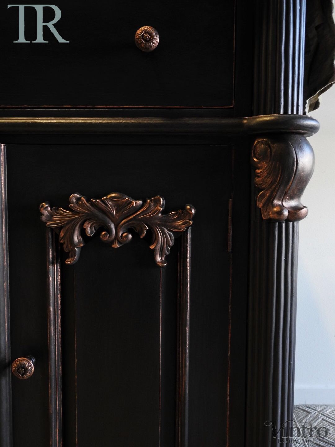 Not For Sale - Commissioned Black and Rose Gold Vanity