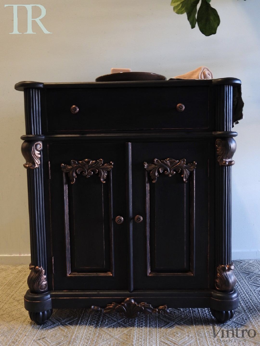 Not For Sale - Commissioned Black and Rose Gold Vanity