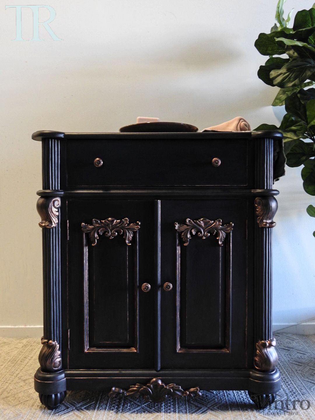 Not For Sale - Commissioned Black and Rose Gold Vanity