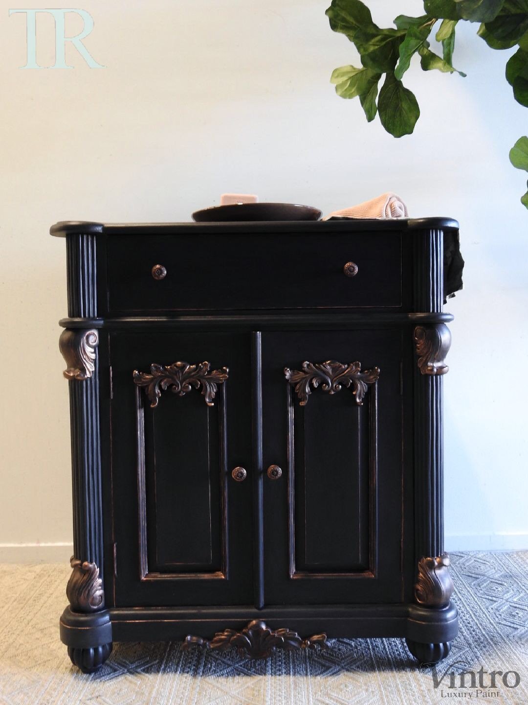 Not For Sale - Commissioned Black and Rose Gold Vanity