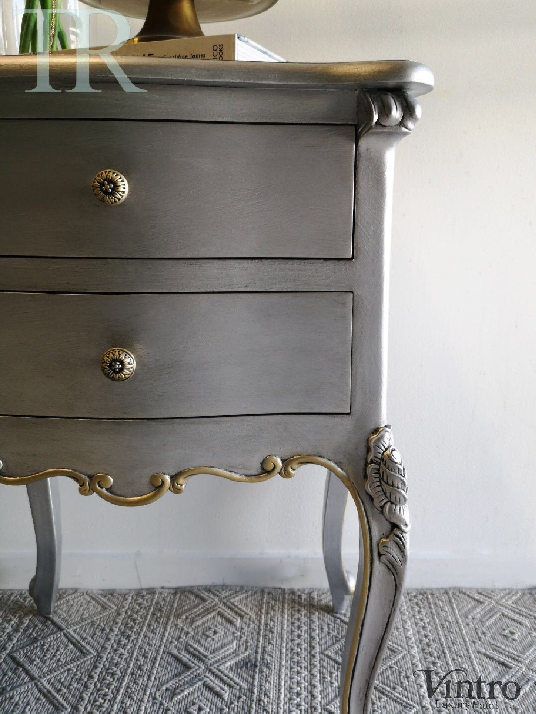 Not For Sale - Commission Bedside Tables in Vintro Metallic Silver and Gold