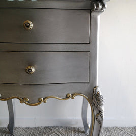 Not For Sale - Commission Bedside Tables in Vintro Metallic Silver and Gold