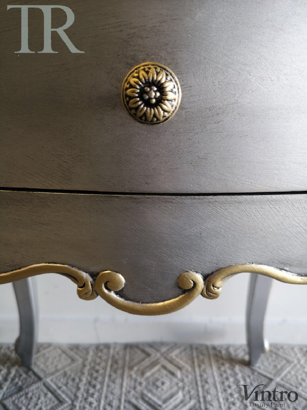 Not For Sale - Commission Bedside Tables in Vintro Metallic Silver and Gold
