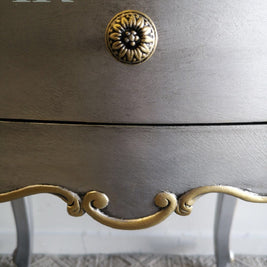Not For Sale - Commission Bedside Tables in Vintro Metallic Silver and Gold