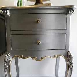 Not For Sale - Commission Bedside Tables in Vintro Metallic Silver and Gold