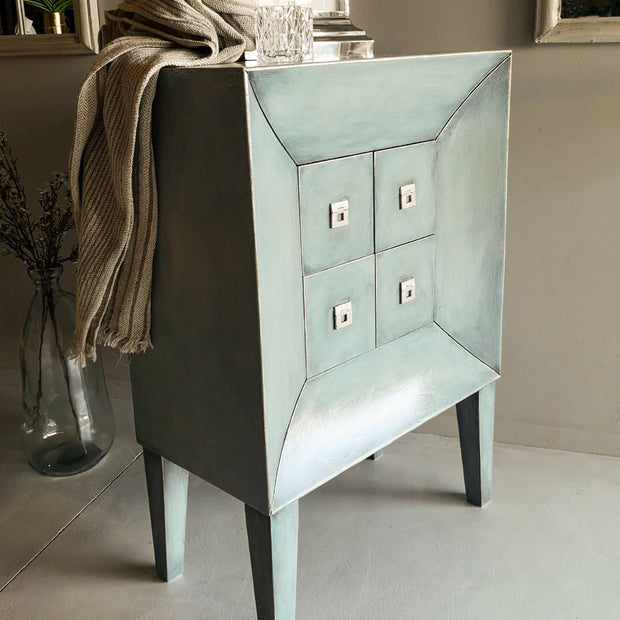 Not For Sale - Commissioned Drawers in layered blues with a subtle black glaze