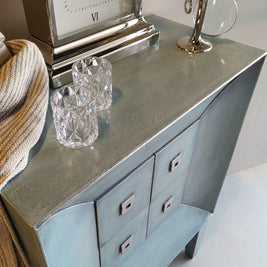 Not For Sale - Commissioned Drawers in layered blues with a subtle black glaze