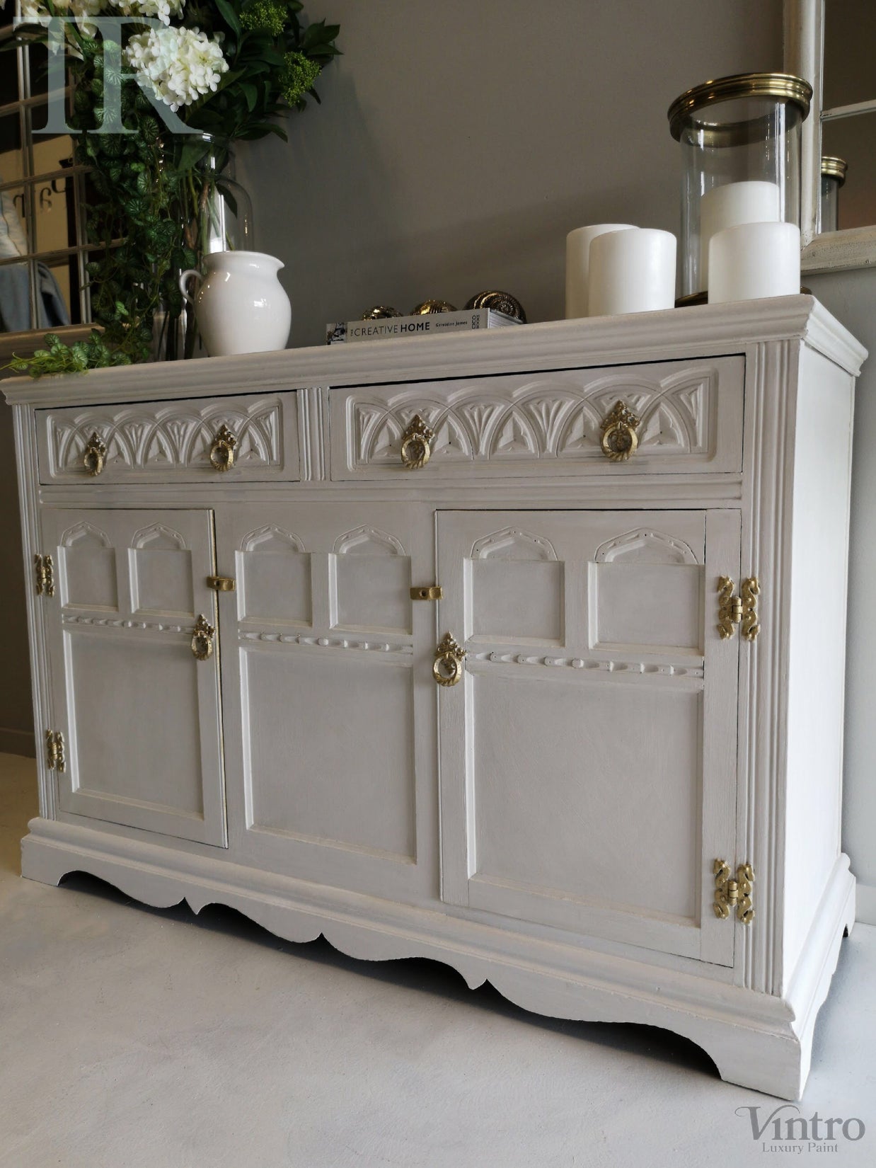 Not For Sale - Commissioned Sideboard in White and Gold