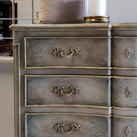 Not For Sale - Meela: Curved breakfront french inspired rustic set of drawers