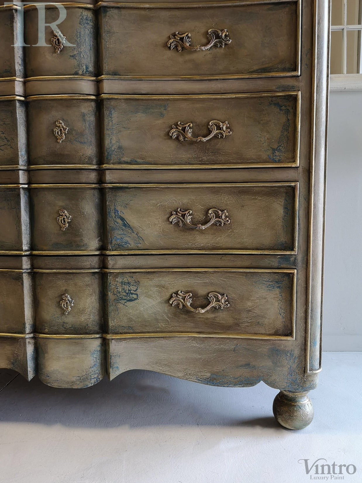 Not For Sale - Meela: Curved breakfront french inspired rustic set of drawers