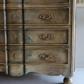 Not For Sale - Meela: Curved breakfront french inspired rustic set of drawers