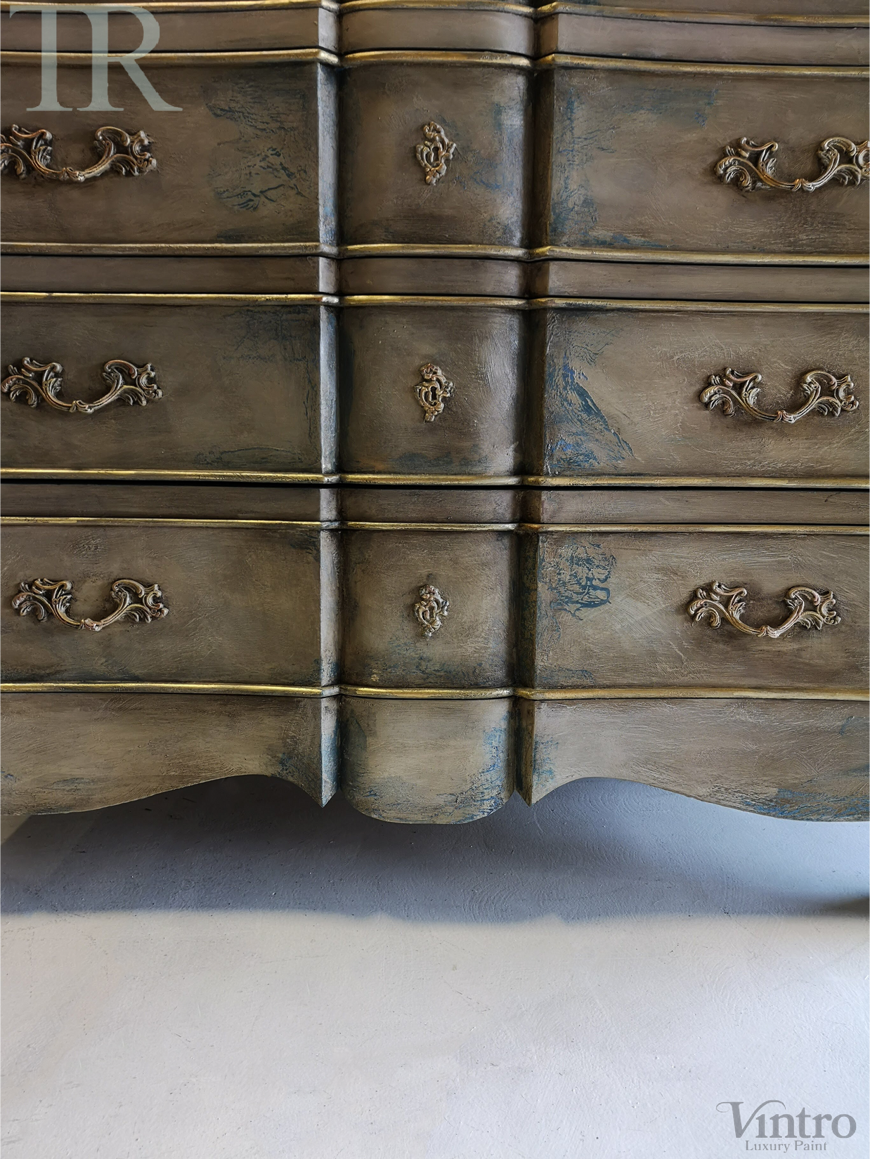 Not For Sale - Meela: Curved breakfront french inspired rustic set of drawers