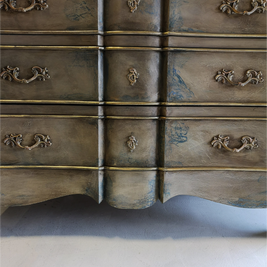 Not For Sale - Meela: Curved breakfront french inspired rustic set of drawers