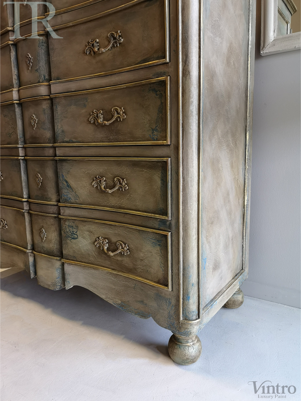 Not For Sale - Meela: Curved breakfront french inspired rustic set of drawers