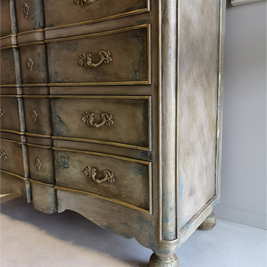 Not For Sale - Meela: Curved breakfront french inspired rustic set of drawers
