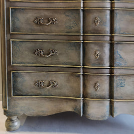 Not For Sale - Meela: Curved breakfront french inspired rustic set of drawers