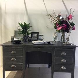 Not For Sale - Commissioned Desk in Graphite and French Linen