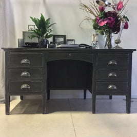 Not For Sale - Commissioned Desk in Graphite and French Linen