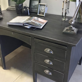 Not For Sale - Commissioned Desk in Graphite and French Linen
