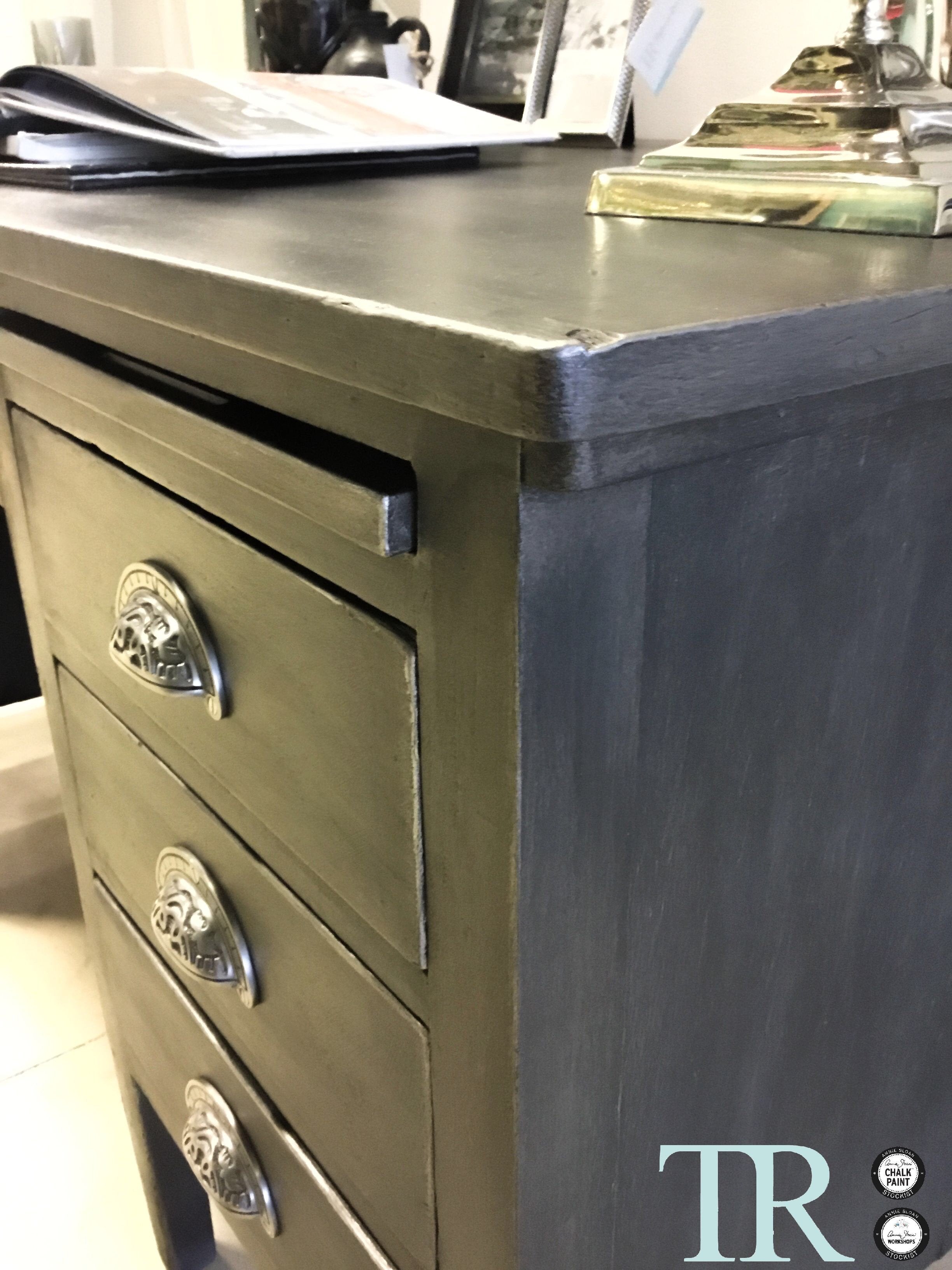 Not For Sale - Commissioned Desk in Graphite and French Linen