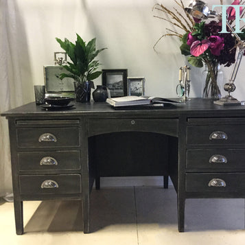 Not For Sale - Commissioned Desk in Graphite and French Linen