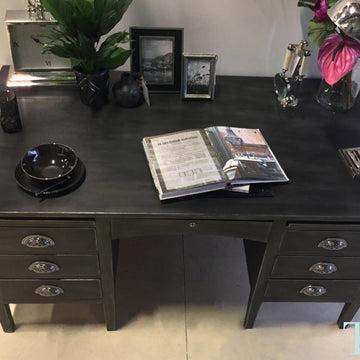 Not For Sale - Commissioned Desk in Graphite and French Linen