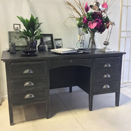 Not For Sale - Commissioned Desk in Graphite and French Linen
