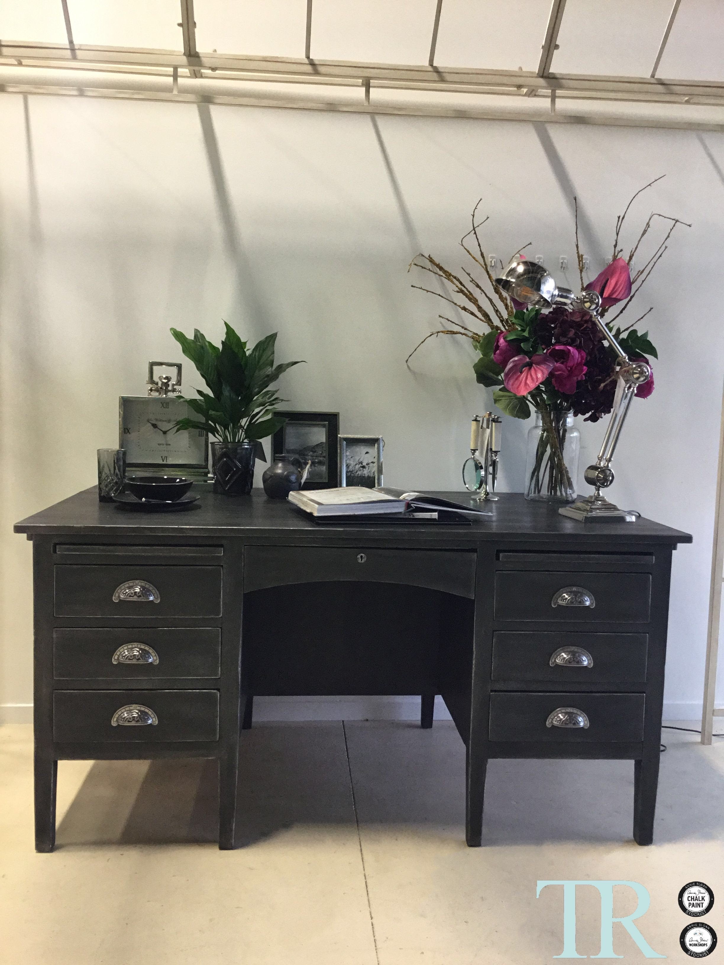 Not For Sale - Commissioned Desk in Graphite and French Linen