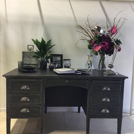 Not For Sale - Commissioned Desk in Graphite and French Linen