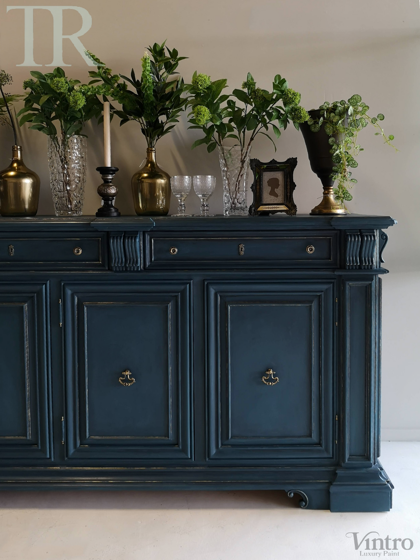 Dark navy deals sideboard