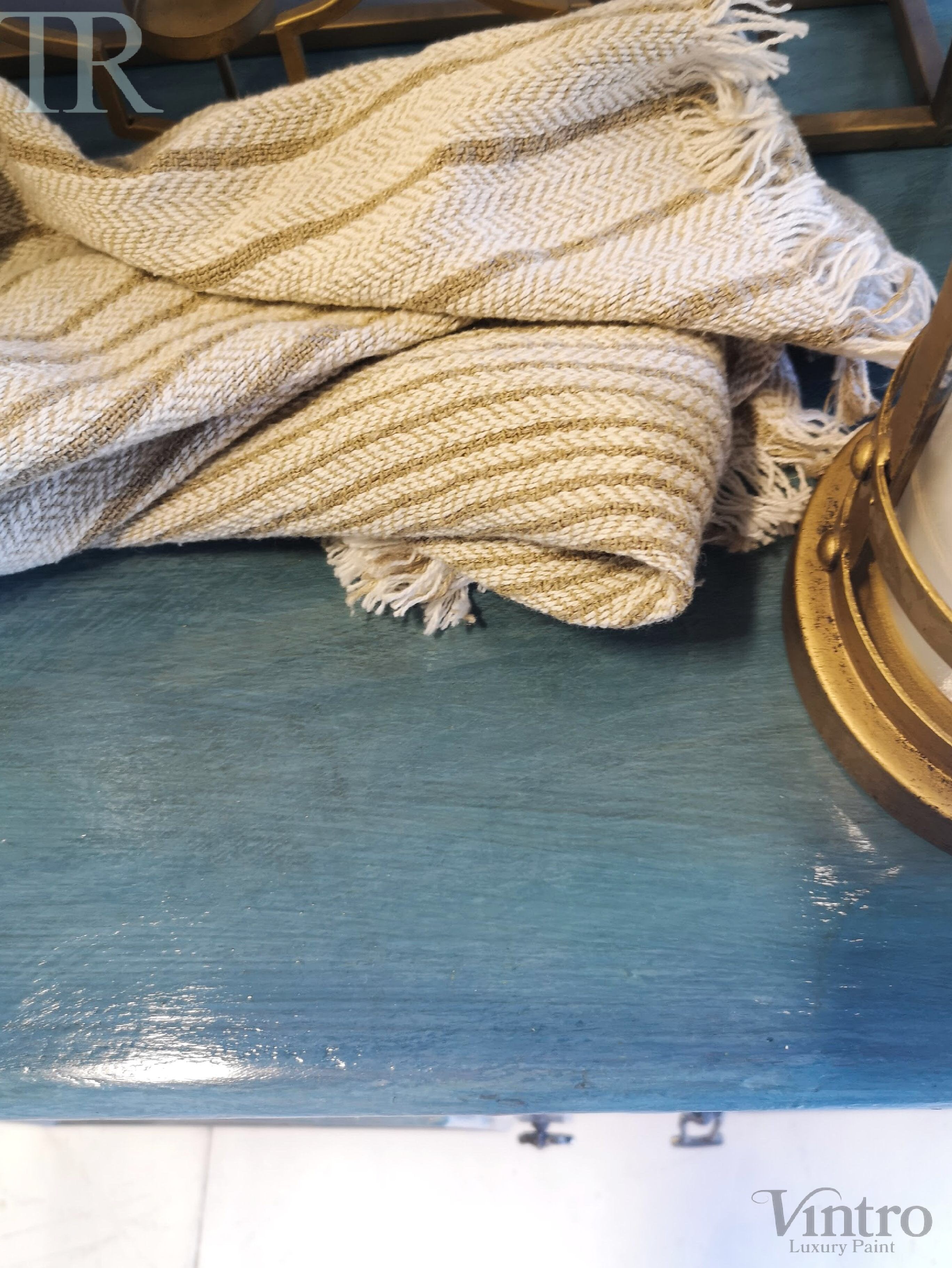 Not For Sale - Delta: Hand painted & glazed Blue Lacquered sideboard