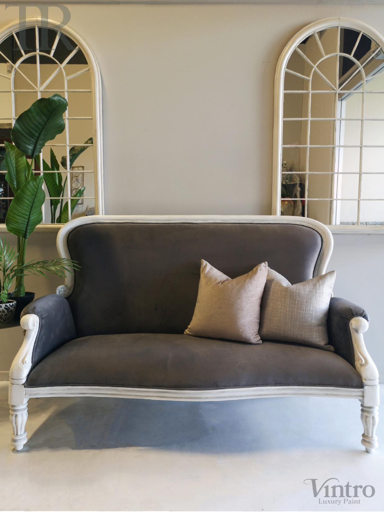 Not For Sale - Megan: Grey Velvet Seater .