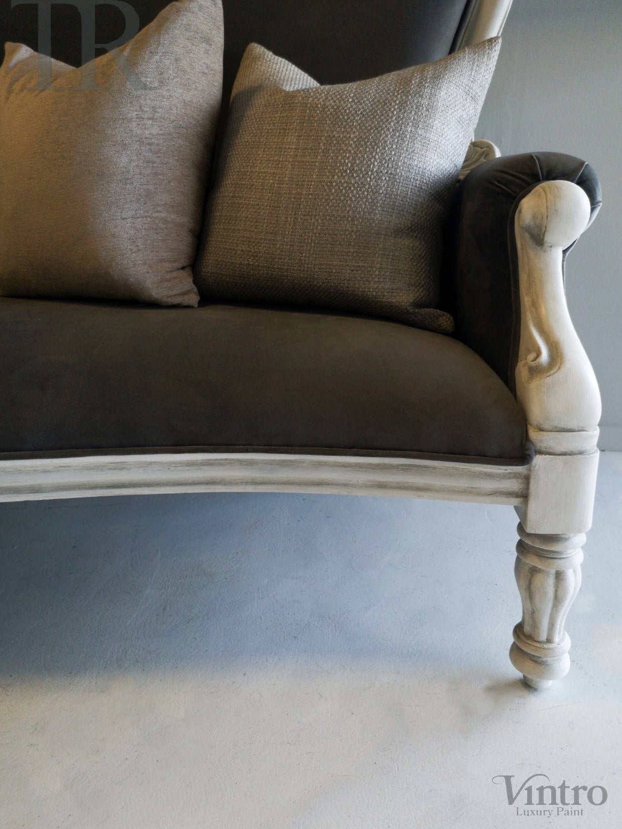 Not For Sale - Megan: Grey Velvet Seater .