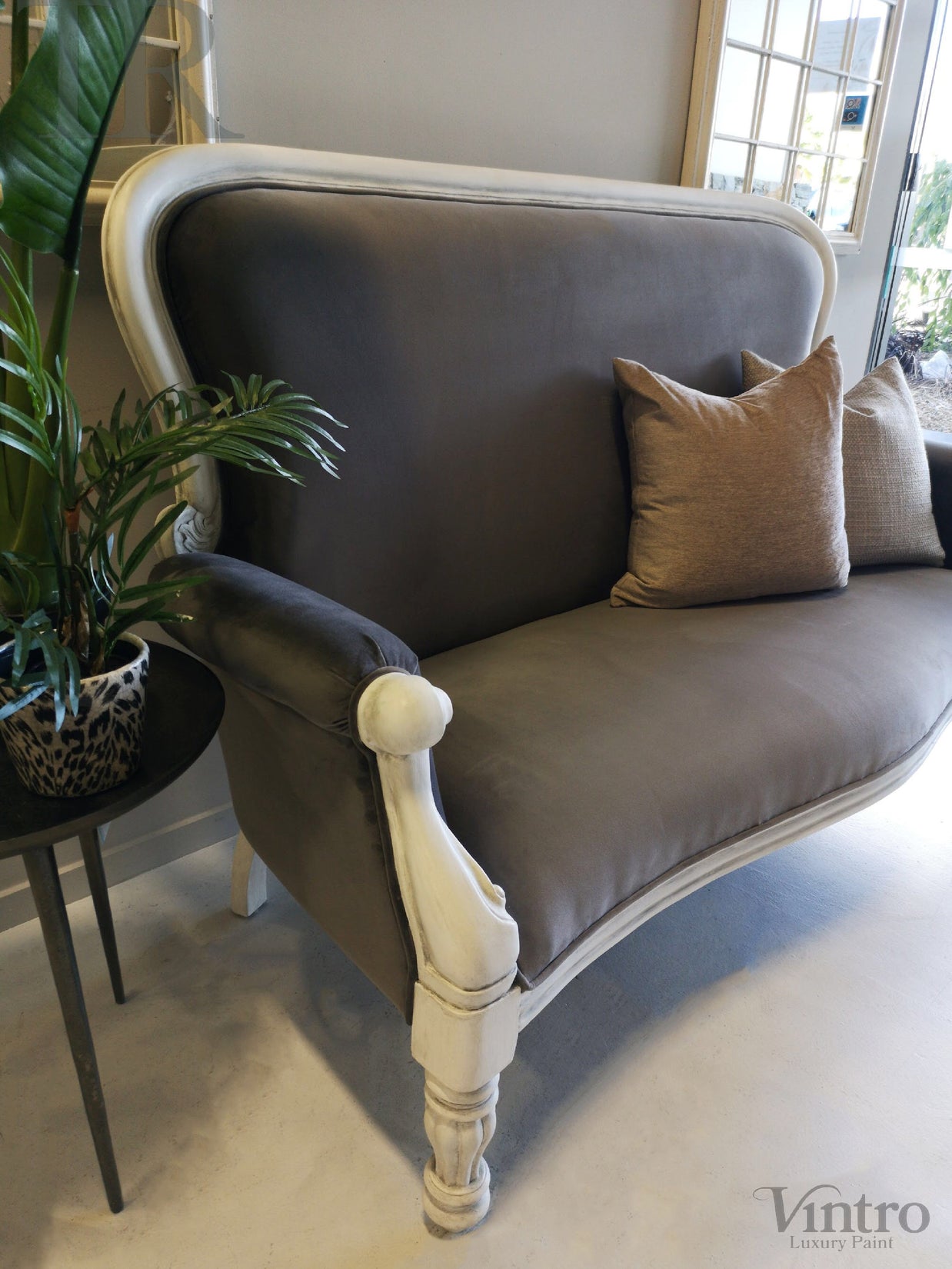 Not For Sale - Megan: Grey Velvet Seater .