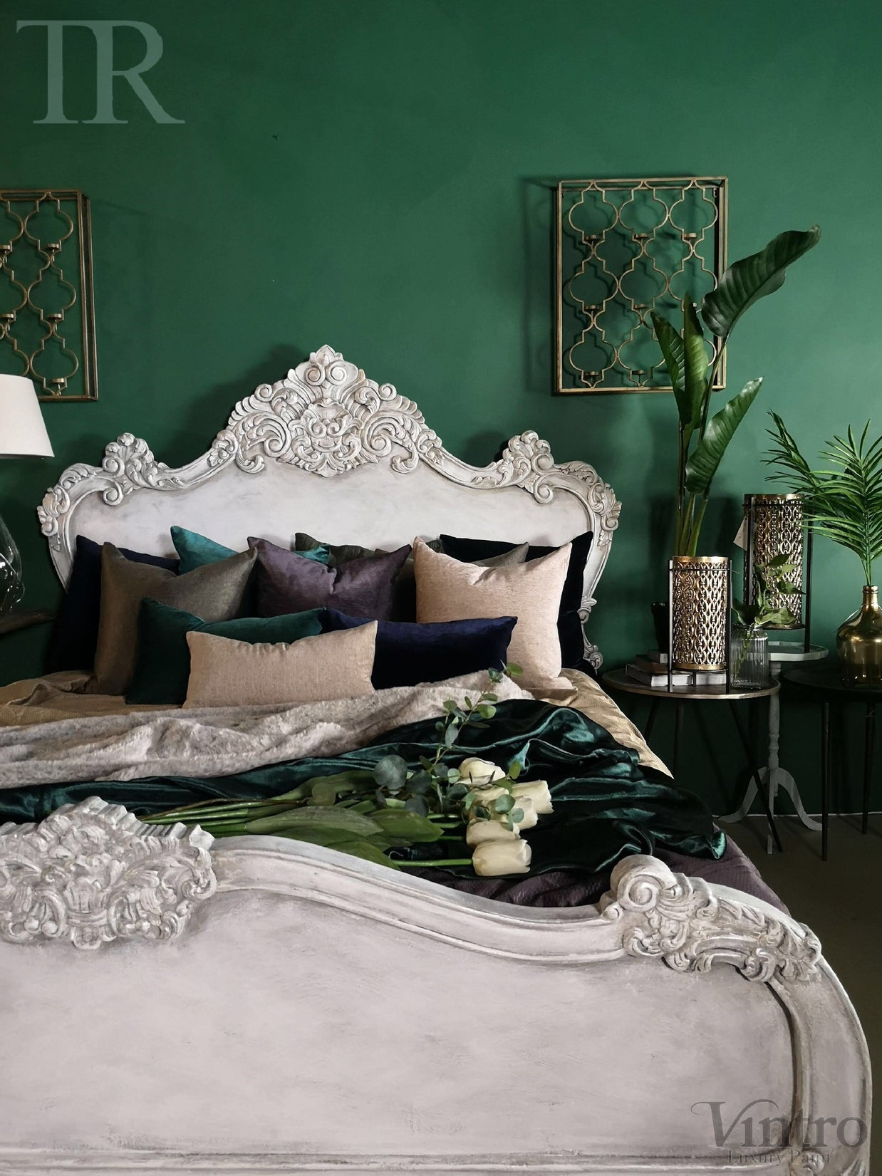 Not For Sale - Varena: French Style bed in bespoke hand painted finish