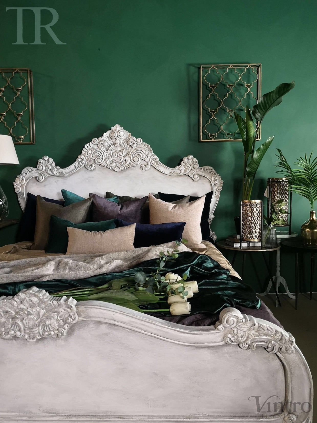 Not For Sale - Varena: French Style bed in bespoke hand painted finish
