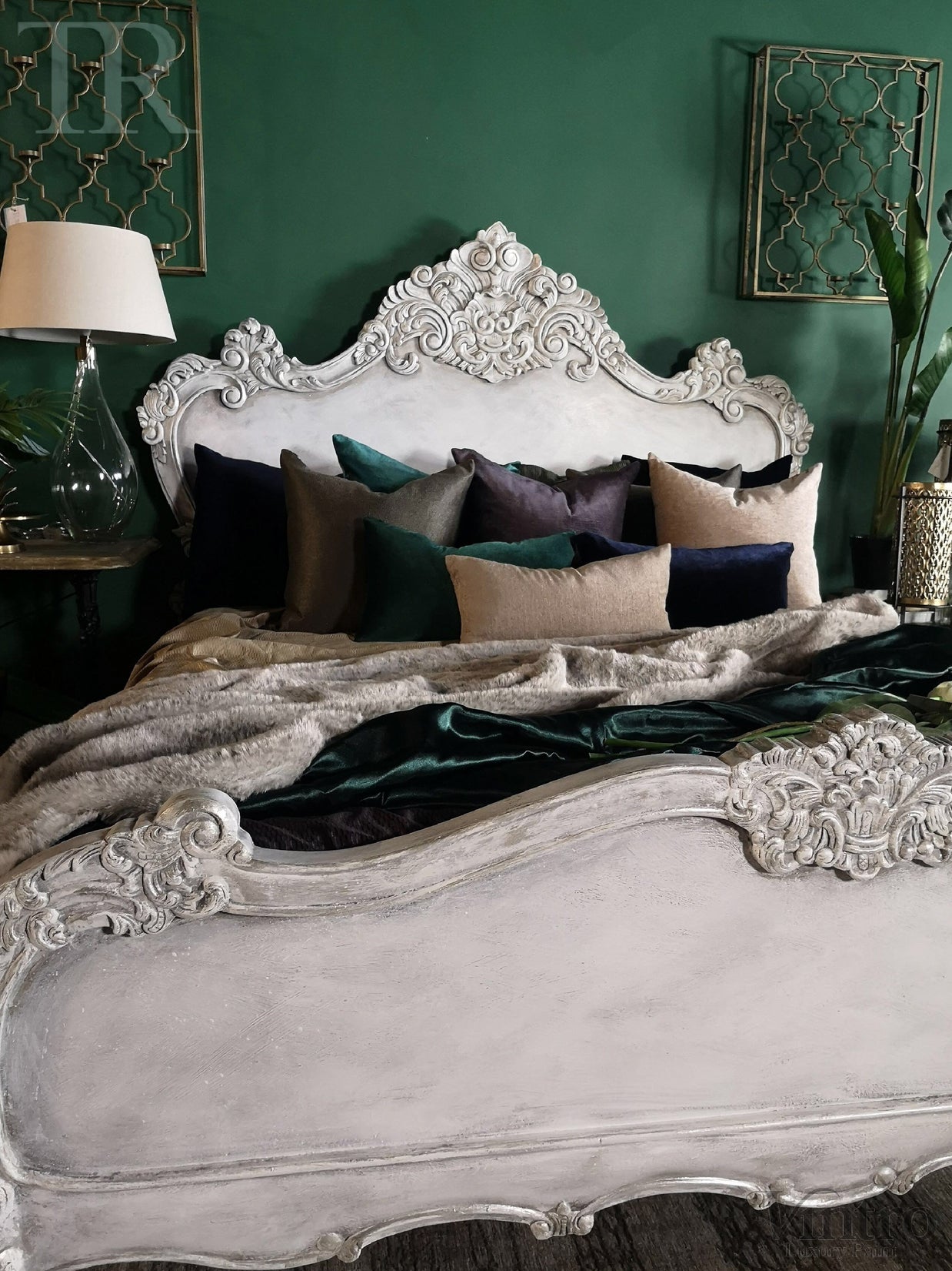 Not For Sale - Varena: French Style bed in bespoke hand painted finish