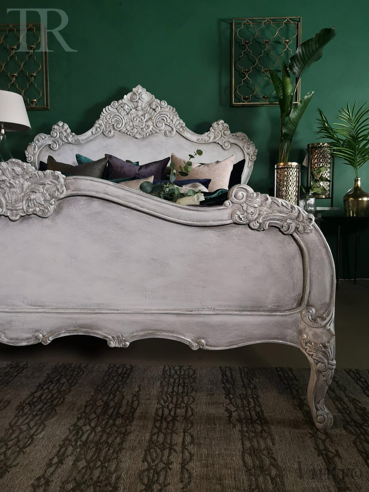 Not For Sale - Varena: French Style bed in bespoke hand painted finish